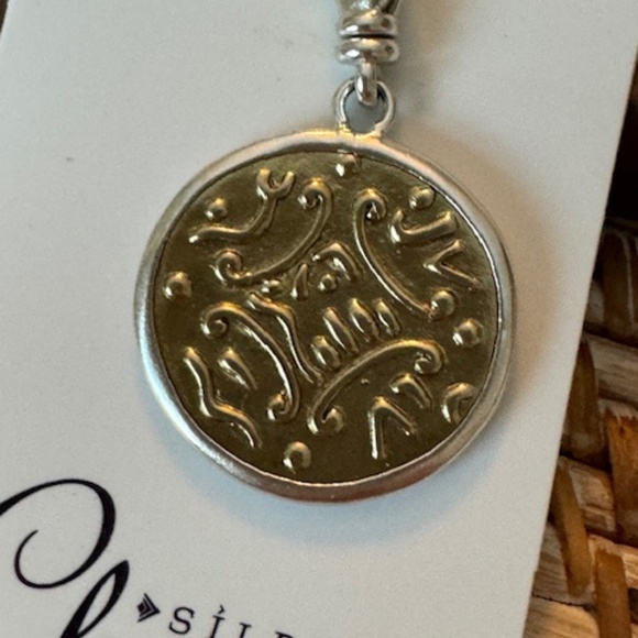 New! Silpada "Bronze Age" Reversible Sterling Silver Charm - Picture 2 of 6